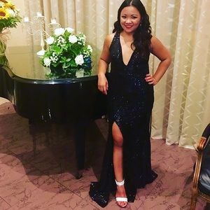 Black, sequined, evening gown. I have worn once.